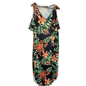 Huskary‎ Dress Womens 2XL Floral Tropical Resort Hawaii Comfort